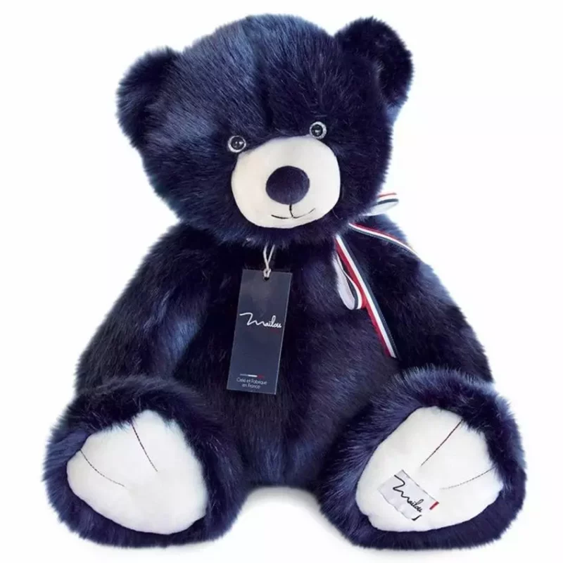 ours en peluche made in France couleur MARINE - MAILOU Tradition - 50 CM