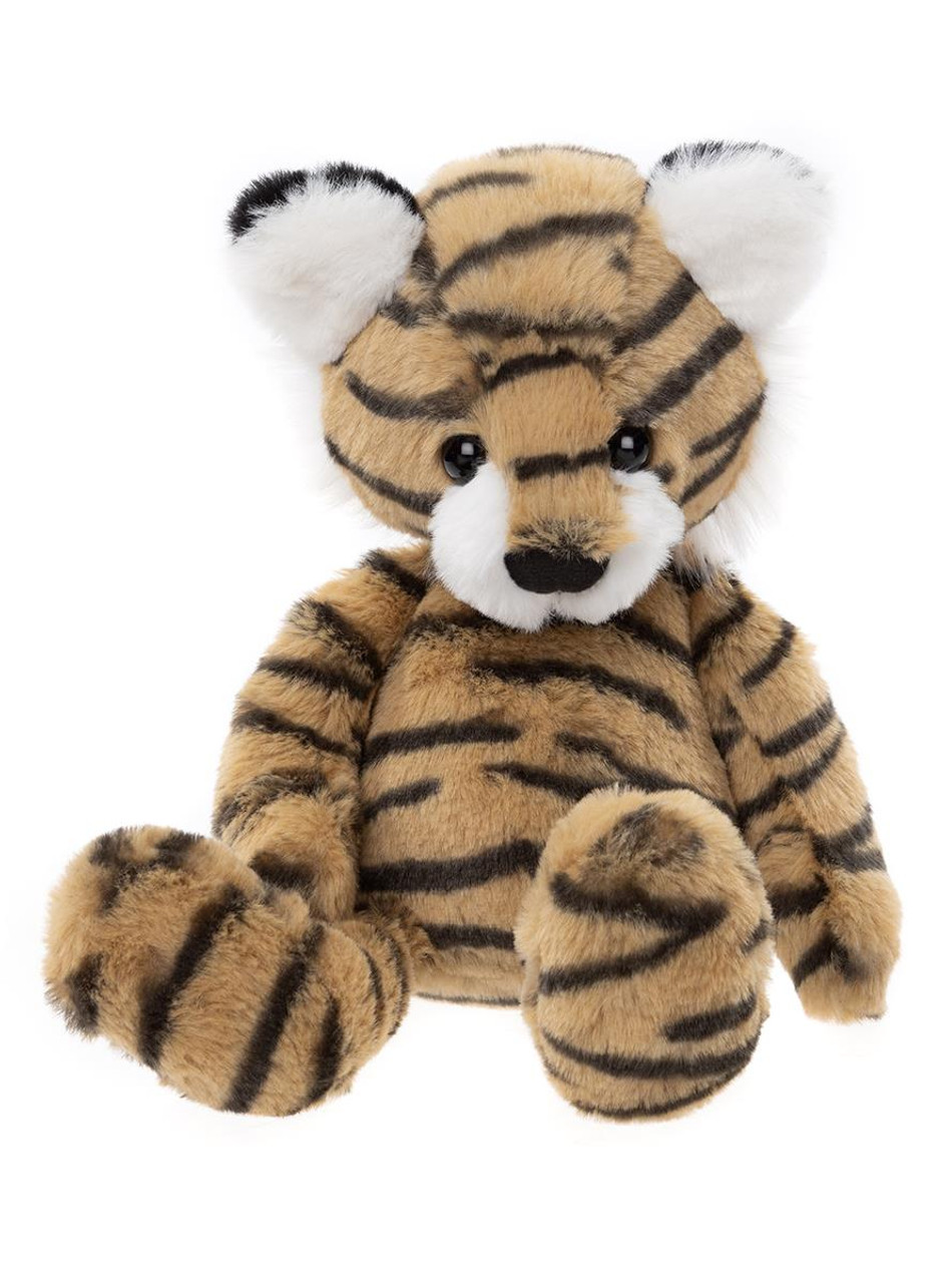 Peluche Tigre BRUBAKER Per Bambini - Morbido 30 Cm - Marrone, Posizione Sdraiata - Lavabile A Mano