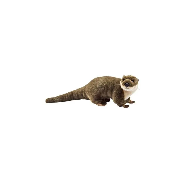 Peluche loutre couchée 20 cm – Réaliste et douce – Collection Anima