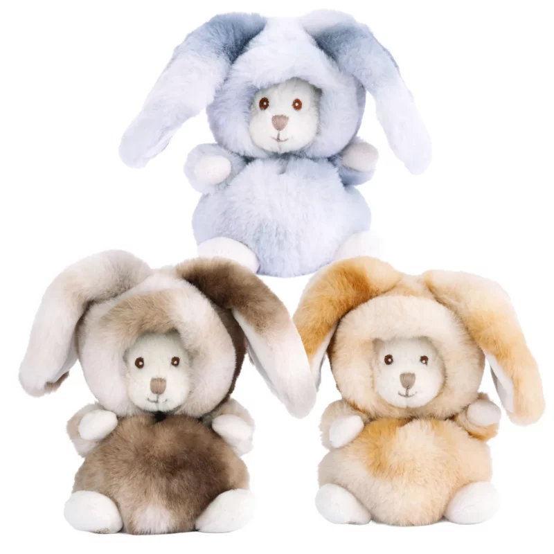 ZIGGY OURSON A CAPUCHE  EN PELUCHE  BUKOWSKI WINTER RABBIT BLEU