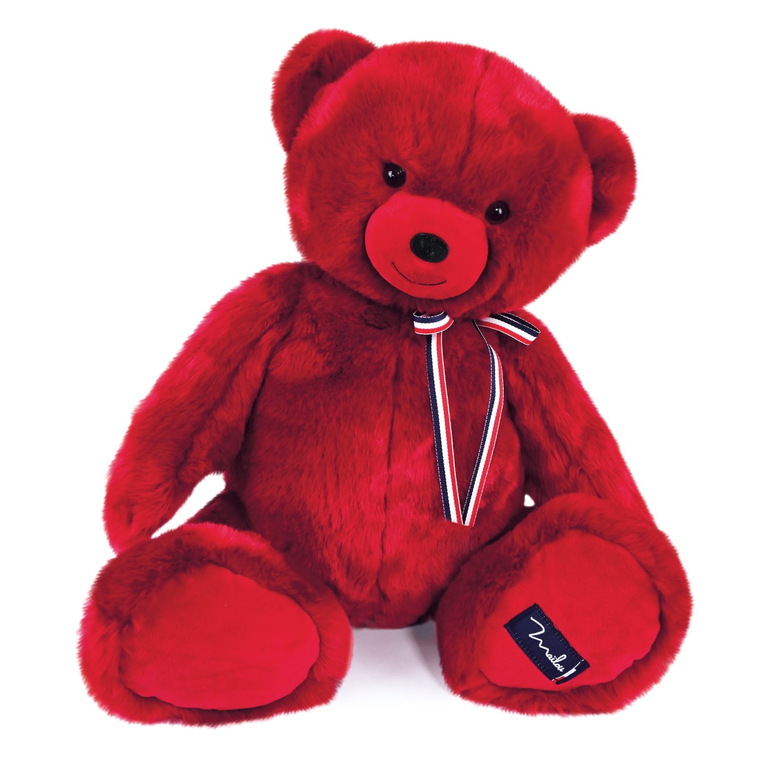 ours en peluche made in France couleur ROUGE - MAILOU Tradition - 50 CM (Copie)